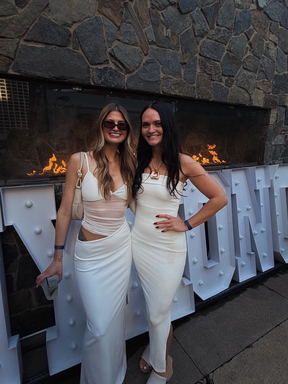 White Fox Boutique Women's White Dress.
Cutout Maxi Skirt with Sheer Waistband - Picture 5 of 7